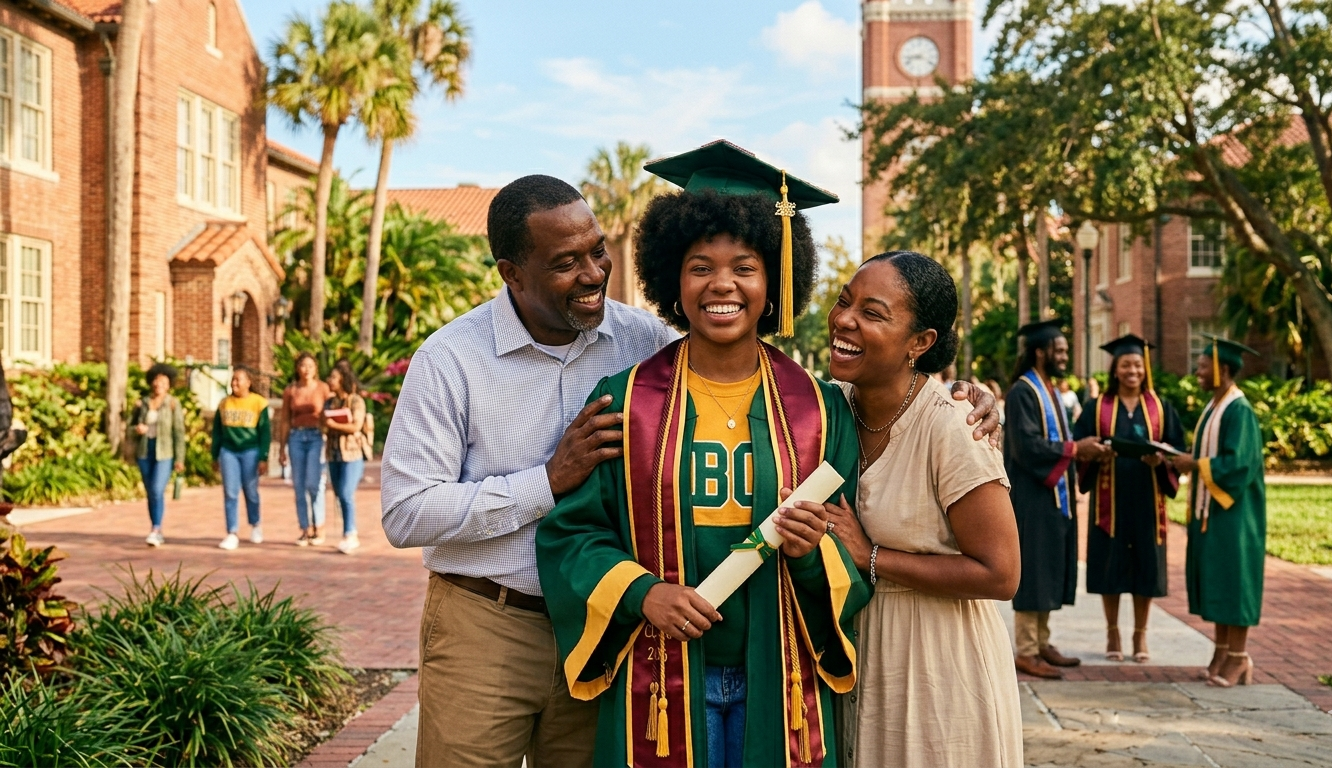Black college graduate at Florida HBCU